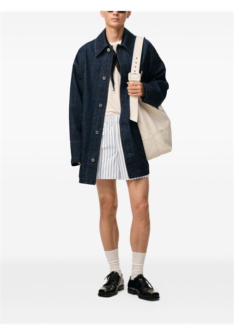 elasticated shorts man white and blue AMI PARIS | USO806.CO0220A074